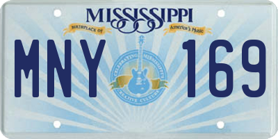 MS license plate MNY169