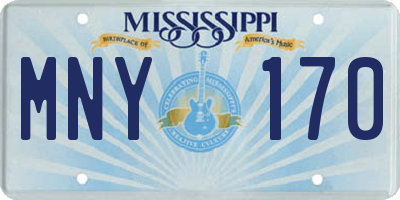 MS license plate MNY170