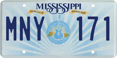 MS license plate MNY171