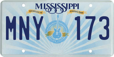 MS license plate MNY173