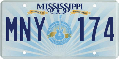 MS license plate MNY174