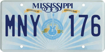 MS license plate MNY176