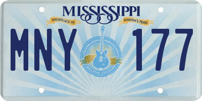 MS license plate MNY177