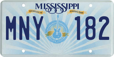 MS license plate MNY182