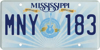 MS license plate MNY183