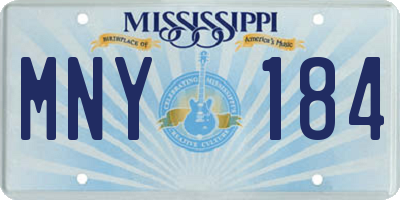 MS license plate MNY184