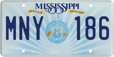 MS license plate MNY186