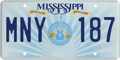 MS license plate MNY187