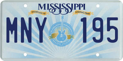 MS license plate MNY195