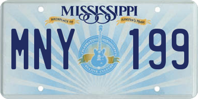 MS license plate MNY199