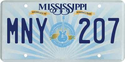 MS license plate MNY207