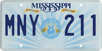 MS license plate MNY211