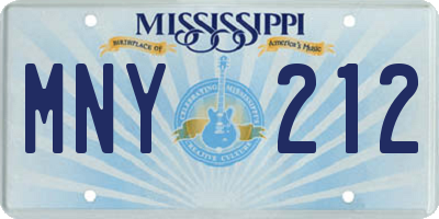 MS license plate MNY212