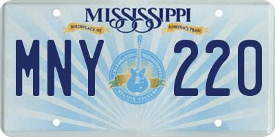 MS license plate MNY220