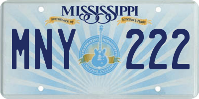 MS license plate MNY222