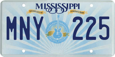 MS license plate MNY225