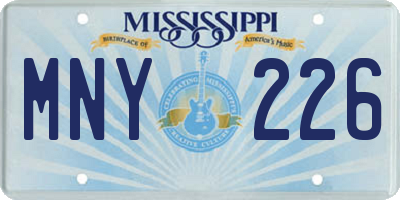MS license plate MNY226