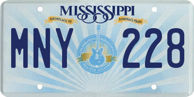 MS license plate MNY228