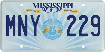 MS license plate MNY229