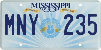 MS license plate MNY235
