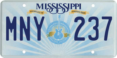 MS license plate MNY237