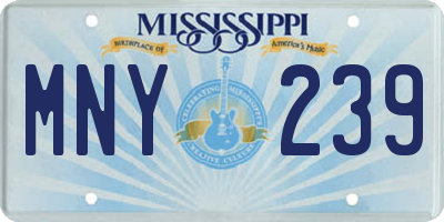 MS license plate MNY239