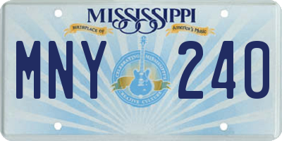 MS license plate MNY240