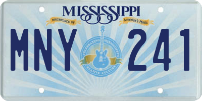 MS license plate MNY241