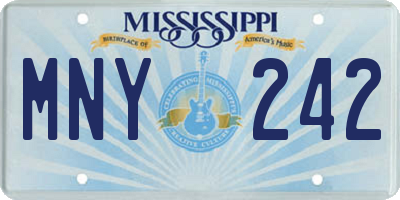 MS license plate MNY242