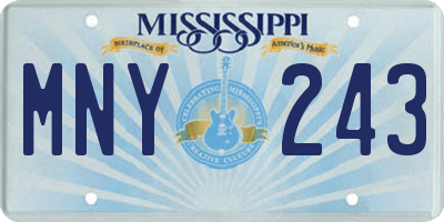 MS license plate MNY243