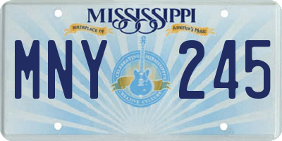MS license plate MNY245