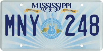 MS license plate MNY248