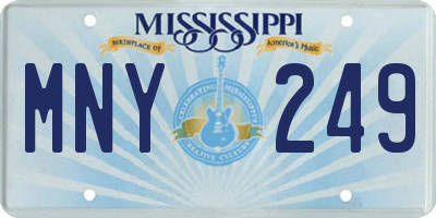 MS license plate MNY249