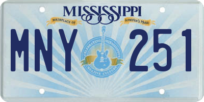 MS license plate MNY251
