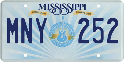 MS license plate MNY252