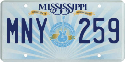 MS license plate MNY259
