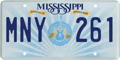 MS license plate MNY261
