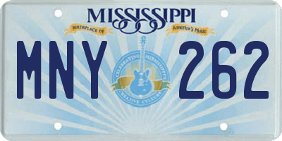 MS license plate MNY262