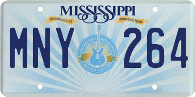 MS license plate MNY264