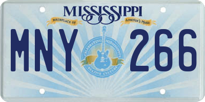 MS license plate MNY266