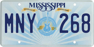 MS license plate MNY268