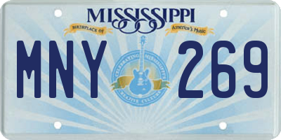 MS license plate MNY269