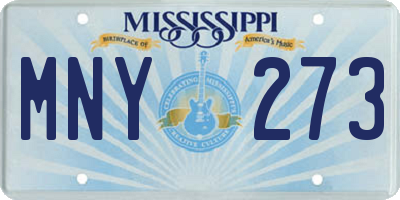 MS license plate MNY273