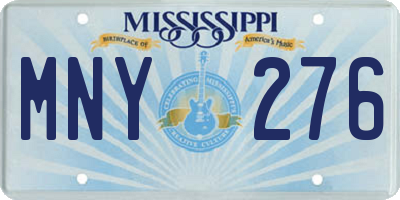 MS license plate MNY276