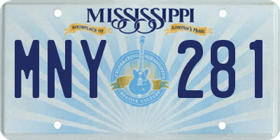 MS license plate MNY281