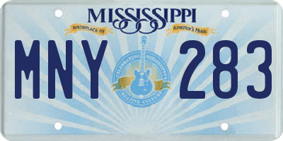 MS license plate MNY283