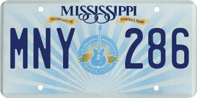 MS license plate MNY286