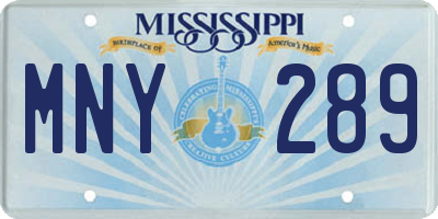 MS license plate MNY289