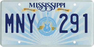 MS license plate MNY291