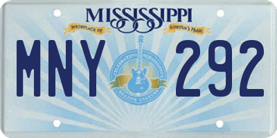MS license plate MNY292